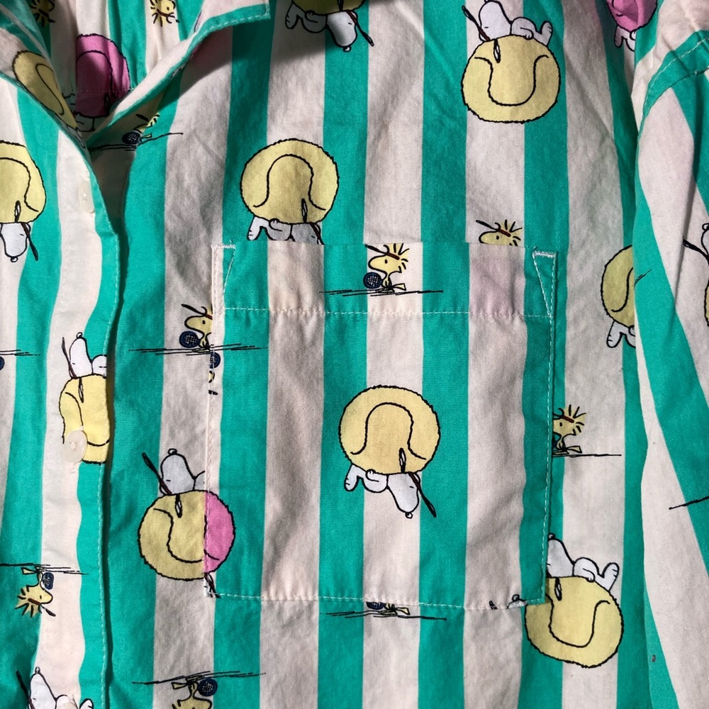 Hanna Anderson Women’s Peanuts Poplin Pajama Set Top & Shorts Size Small - Picture 6 of 16